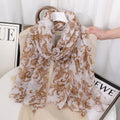 Stunning Light Coffee Paisely Printed Soft Lightweight Long Hijab / Orna