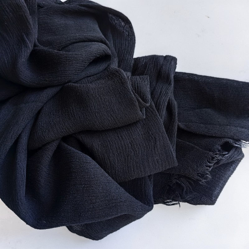 Elegant black colour soft rayon cotton extra large hijab/orna
