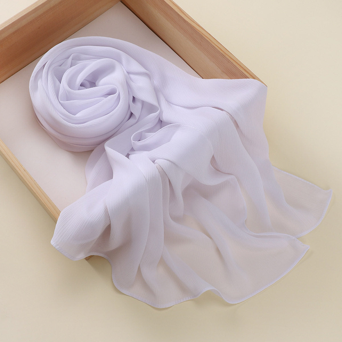 Sophisticated white color breathable imported chiffon scarf