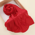 Gorgeous red color breathable imported chiffon scarf
