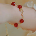 Gorgeous Red Color Four Leaf Imported Bracelet