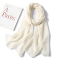 Imported beige color transparent solid color soft long silk scarf / orna