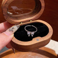 Princess Cut Cubic Zirconia High Quality Korean Style Exquisite Zircon Ring Ring Women's Opening Adjustable Dieting Finger Ring Light Luxury Niche Personalized Design Imported Silver Adjustable Ring