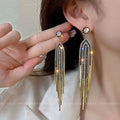 Stylish Golden Color Rhinestone Crystal Earrings