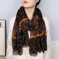 Stylish Khaki Color Floral Printed Soft Lightweight Long Hijab / Orna