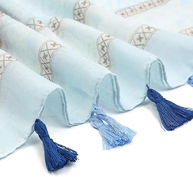 Stunning Vintage Ethnic Style Paisely Printed Soft Long Summer Friendly Tassel Hijab / Orna