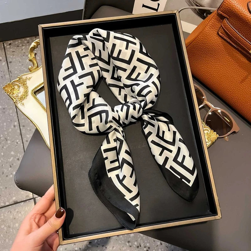 Classy black white printed scarf