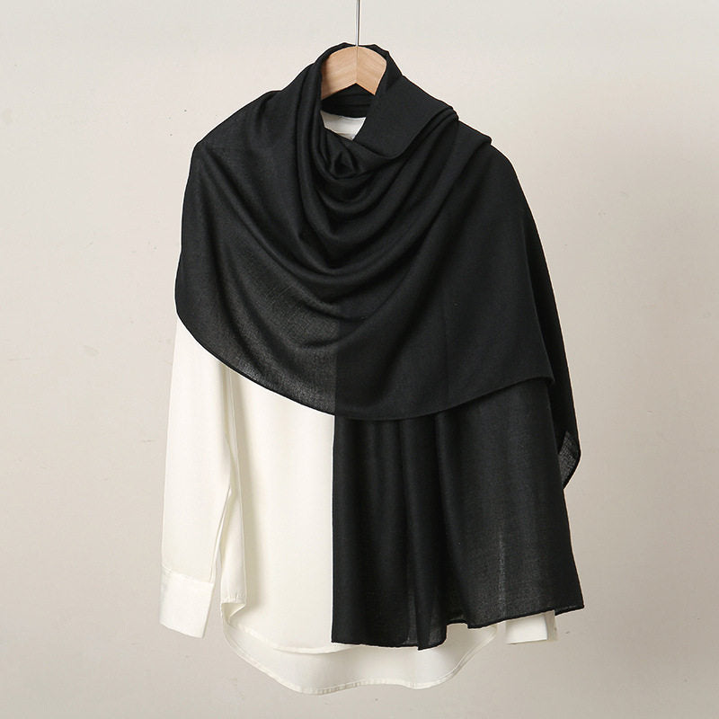 Elegant pure black color hijab / orna