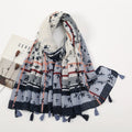 Multicoloured soft long tassel hijab
