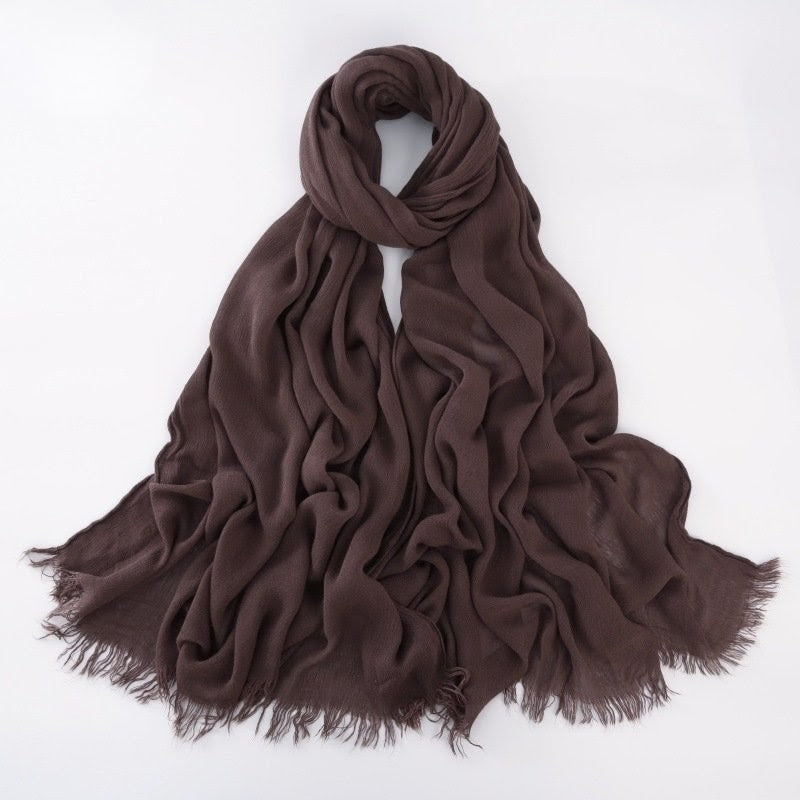Classy Cocoa Brown Color Rayon Cotton Hijab
