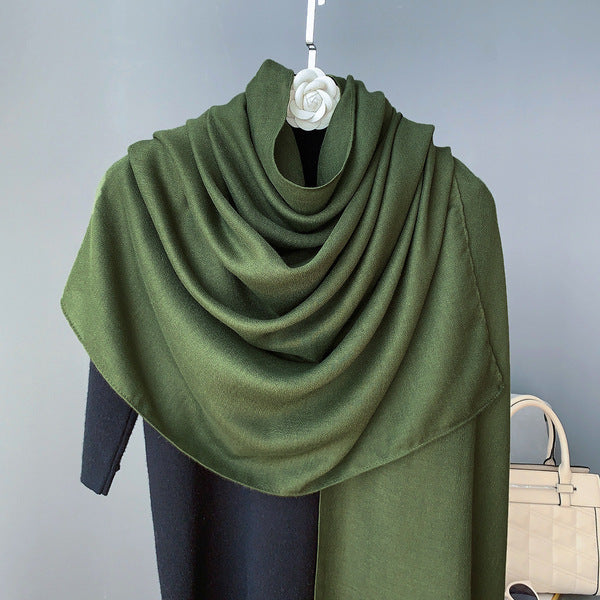 Elegant Military Green Long Soft Summer Friendly Imported Hijab / Orna