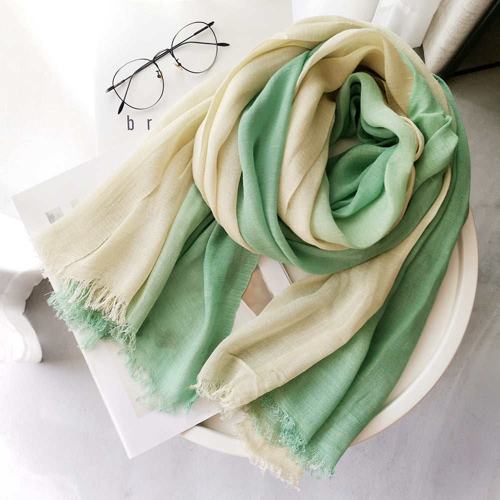 Elegant mint color soft long cotton hijab / orna