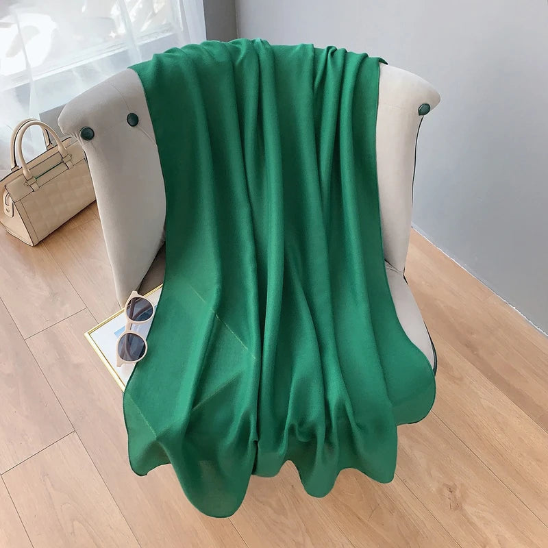 Classy Vegetable Green Long Soft Summer Friendly Imported Hijab / Orna