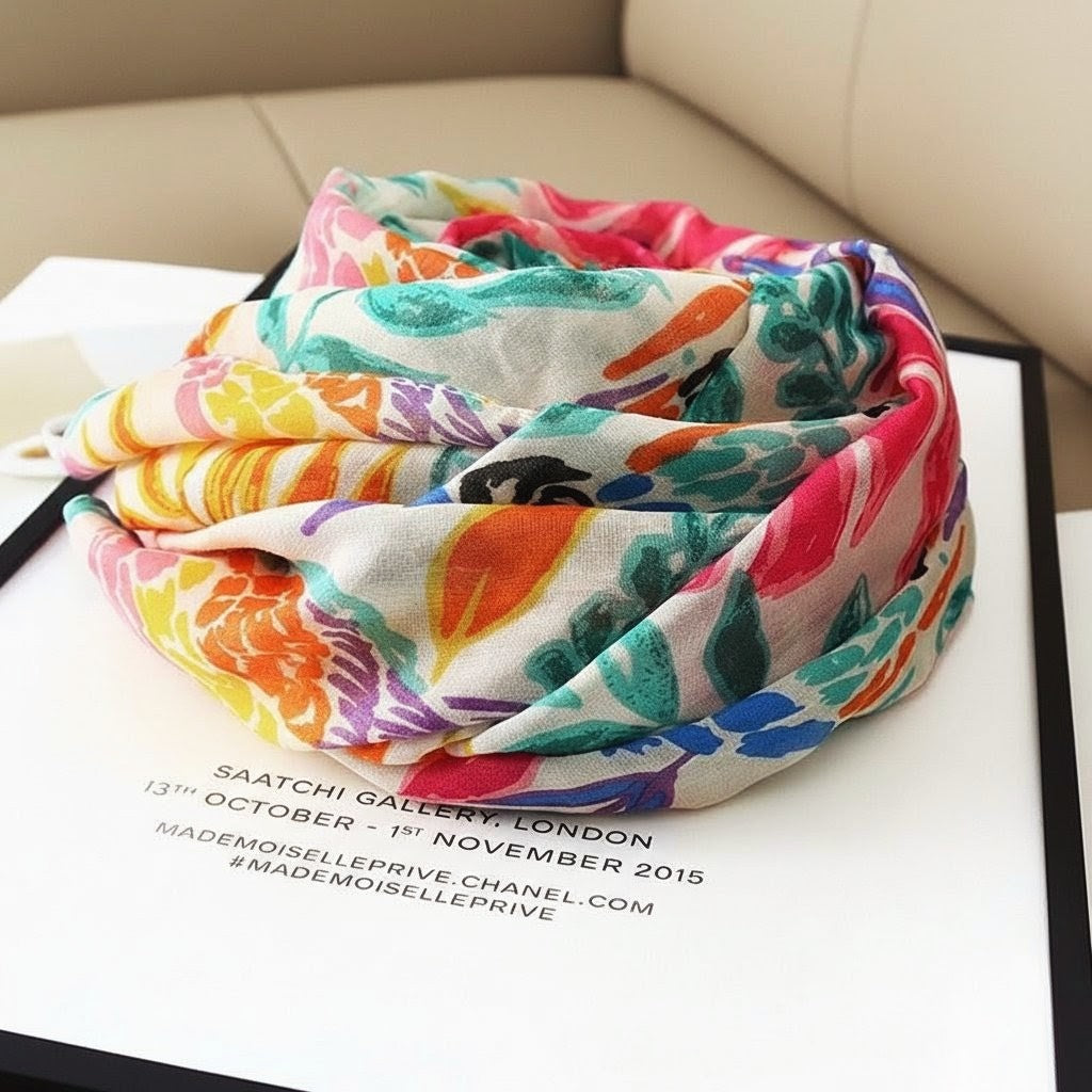 Imported colorful floral patterned soft long tassel hijab / orna