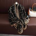 Elegant black golden mixed  printed soft long imported viscose hijab / orna