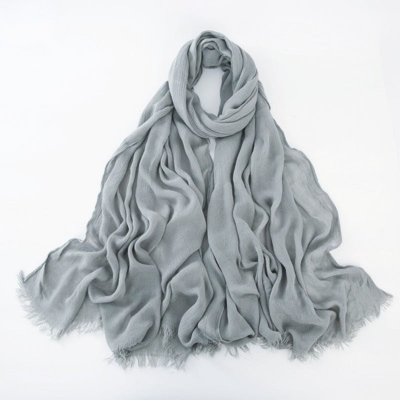 Sophisticated misty mint color big size super soft rayon cotton hijab / orna