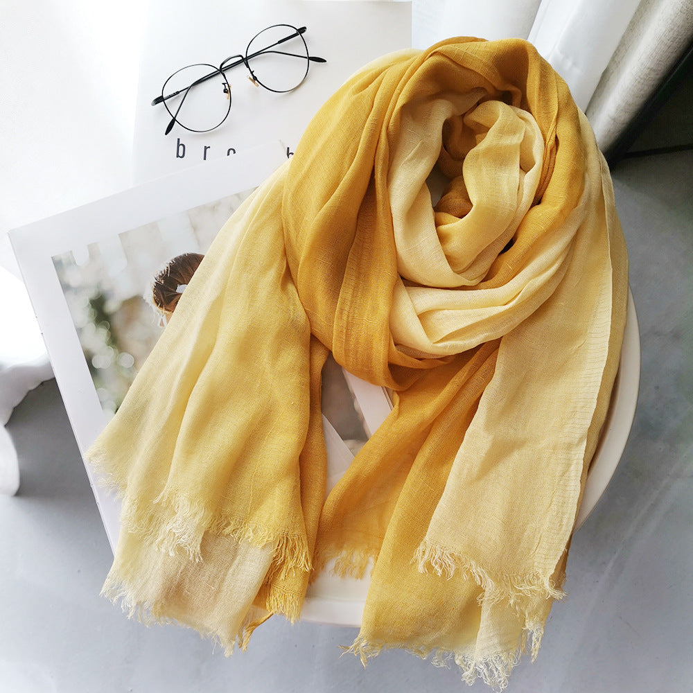 Beautiful mustard yellow colour soft cotton hijab / orna