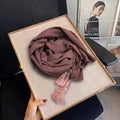 Elegant Dusty Mauve Cotton Tassel Hijab / Orna