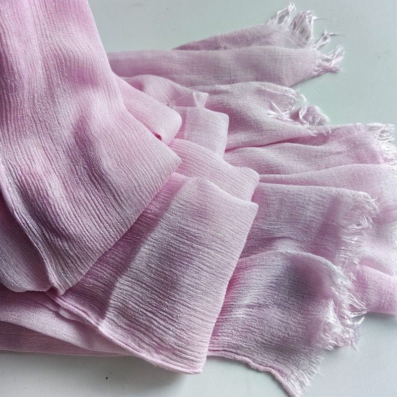 Pretty pink color long cotton hijab / orna