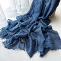 Stunning Indigo Blue Summer Friendly Big Size Imported Cotton Hijab / Orna