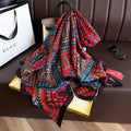 Bohemian printed multicolored silk hijab / orna