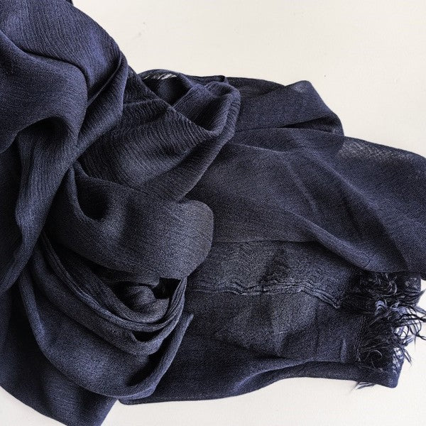Stunning Deep Navy Super Soft Big Size Imported Rayon Cotton Hijab / Orna