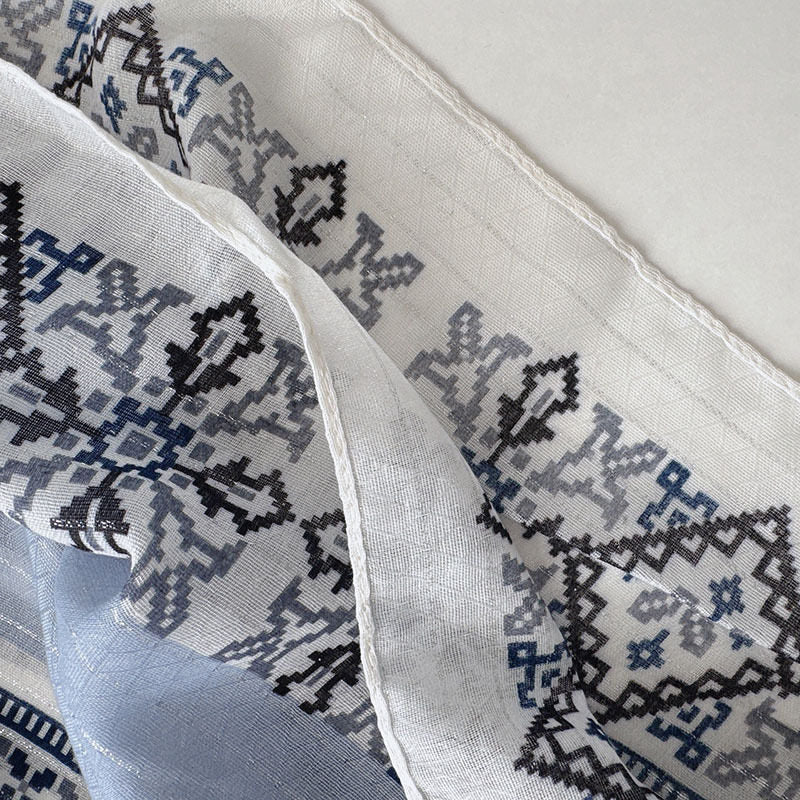 Elegant ash color bohemian printed scarf / hijab