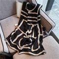Elegant black white mixed pattern soft long viscose hijab / orna