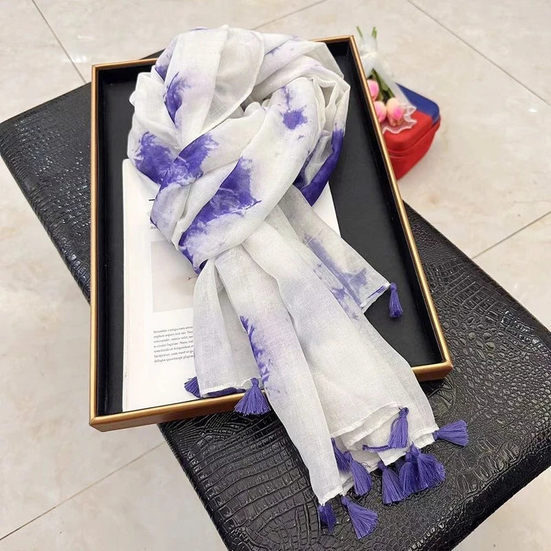 Classy purple color printed hijab