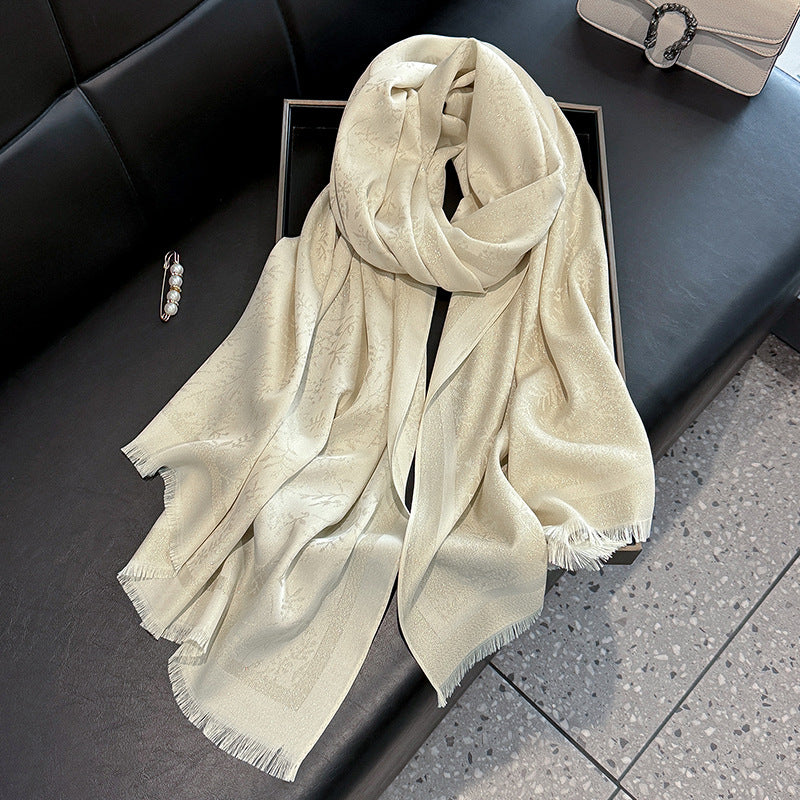 Beautiful Beige Color Imported Shiny Party Hijab