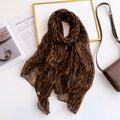 Dark Coffee Color Zebra Printed Soft Long Hijab / Orna