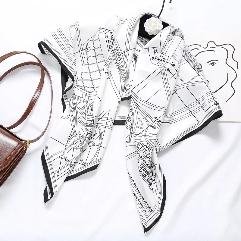 Classy white silk scarf