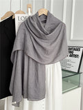 Stylish Light Gray Japanese-Style Imported Summer Friendly Long Wrinkled Cotton Hijab / Orna