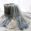 Light blue color long cotton hijab / orna