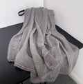 Elegant Grey Color Lace Pleated Artistic Imported Premium Soft Cotton Lace Hijab / Orna