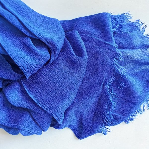 Stylish Royal Blue Super Soft Big Size Imported Rayon Cotton Hijab / Orna