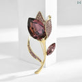 Elegant Maroon Flower Tulip Imported Brooch Pin