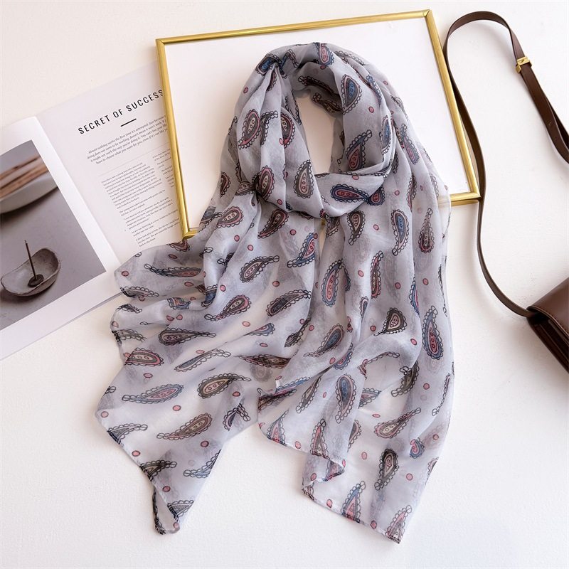 Light grey colour soft long hijab / orna