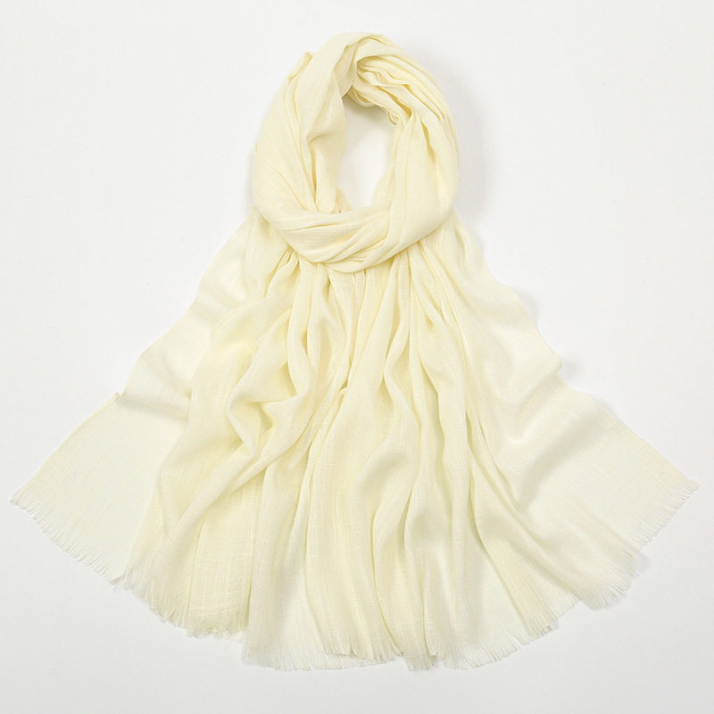 Beautiful Light Yellow Soft Long Imported Breathable Bamboo Cotton Hijab / Orna