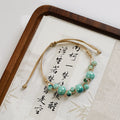 Fashionable Jade Green Colour Jingdezhen Ceramic High-End Sense Adjustable Imported Bracelet