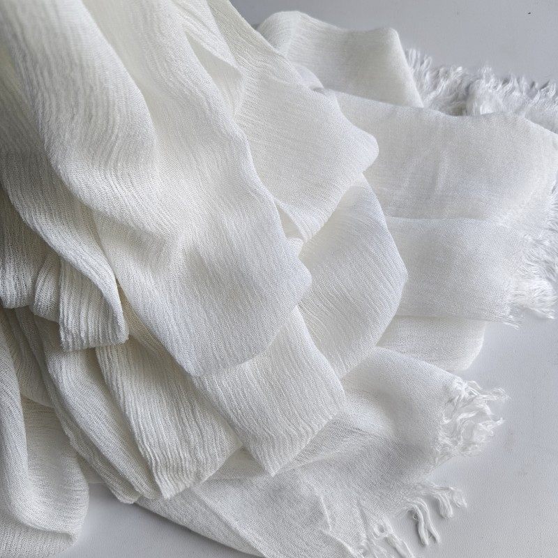 Sophisticated white color soft long rayon cotton hijab /orna