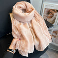 Pretty pink colour soft cotton lace hijab / orna