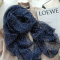 Elegant navy blue color long georgette scarf