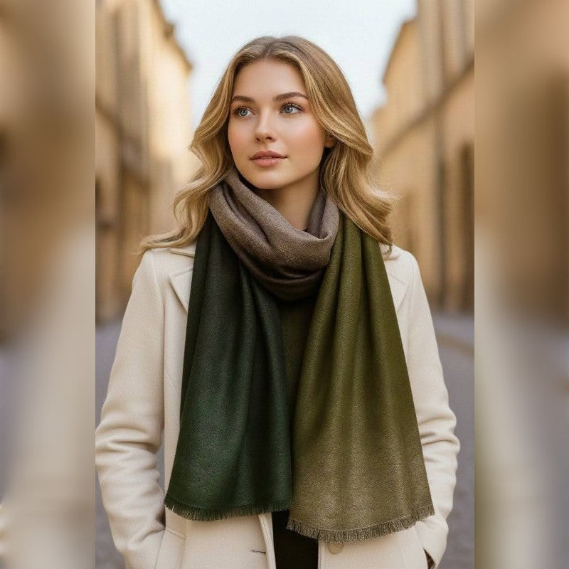 Elegant dark green long hijab