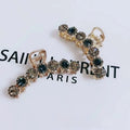 Stylish green colour rhinestone claw clip