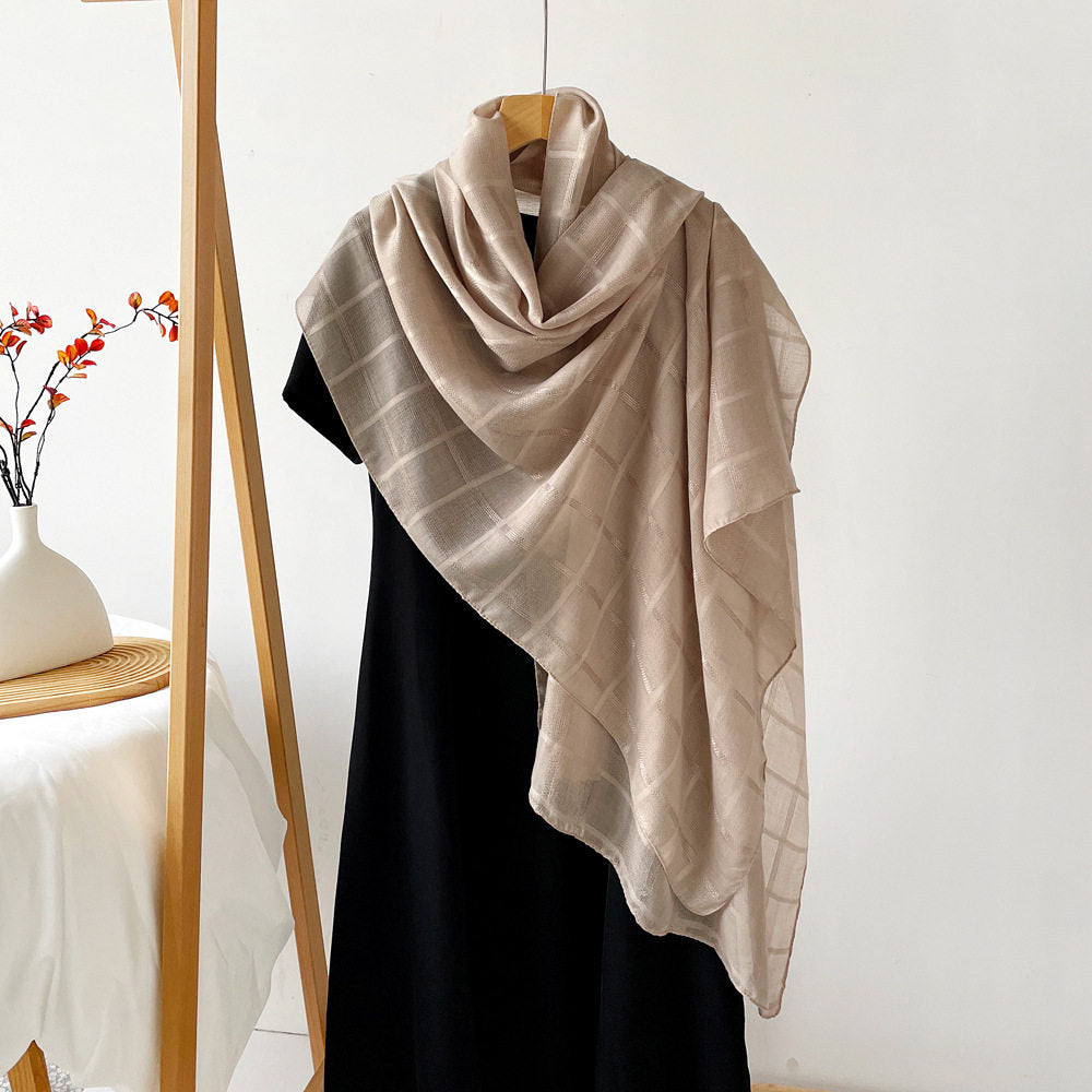 Elegant light brown color breathable long hijab / orna