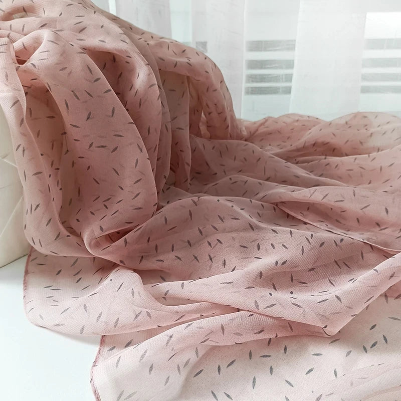 Pretty pink colour georgette soft long scarf / orna