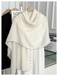 Sophisticated Milky White Japanese-Style Imported Summer Friendly Long Wrinkled Cotton Hijab / Orna