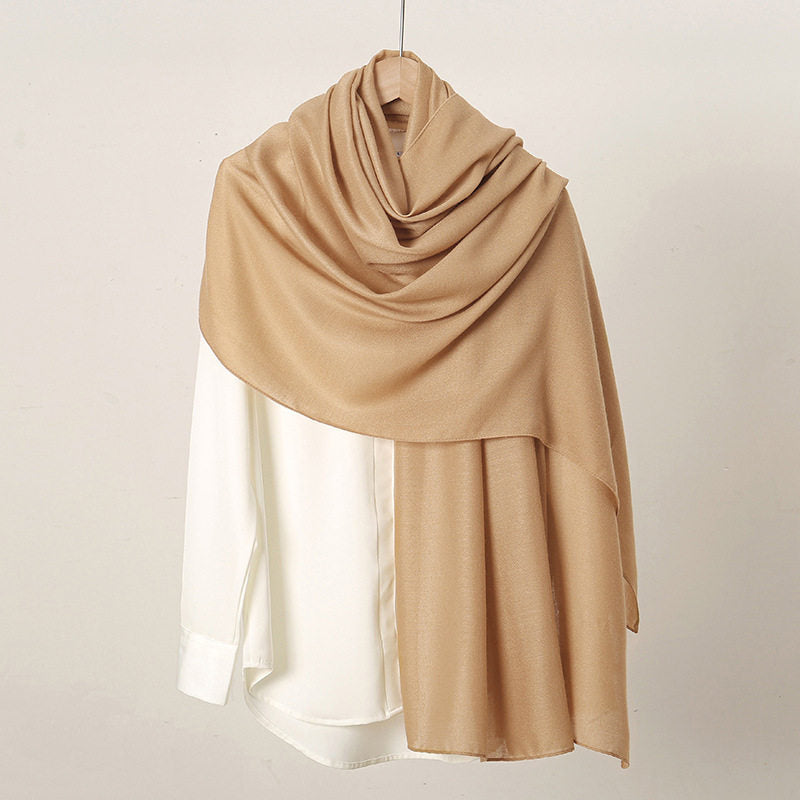 Classy camel color solid cotton hijab / orna