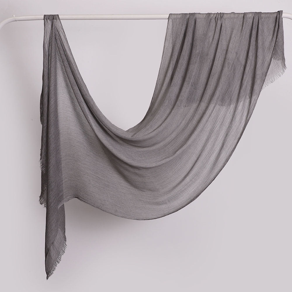 Fashionable Grey Color Super Soft Summer Friendly Imported Long Rayon Cotton Hijab / Orna
